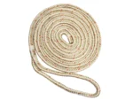 New England Ropes 5/8" Double Braid Dock Line - White/Gold w/Tracer - 50'