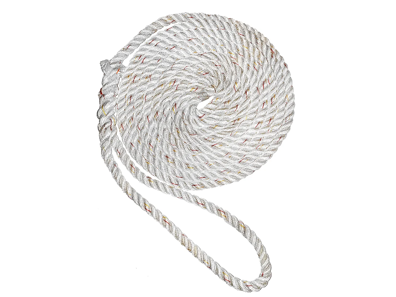 New England Ropes 3/8" Premium 3-Strand Dock Line - White w/Tracer - 15'
