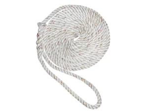 New England Ropes 5/8" Premium 3-Strand Dock Line - White w/Tracer - 15'