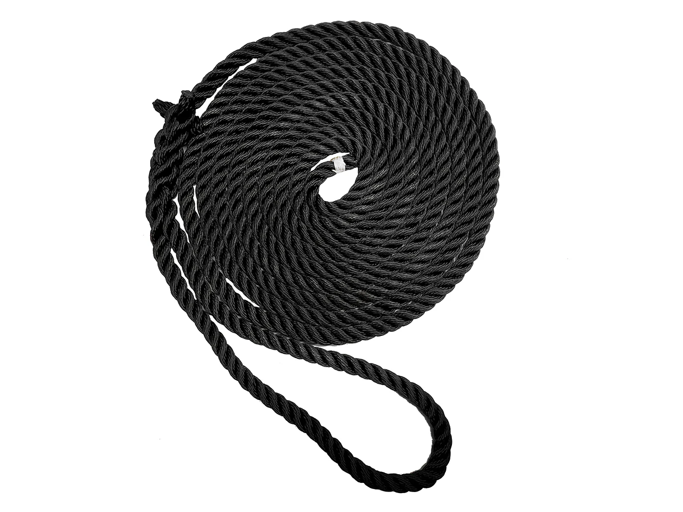 New England Ropes 1/2" Premium 3-Strand Dock Line - Black - 35'