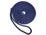 New England Ropes 5/8" Premium 3-Strand Dock Line - Navy Blue - 15'