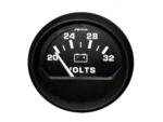 Faria Euro Black 2" Voltmeter (20-32 V)