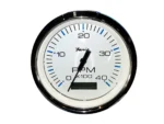 Faria Chesapeake White SS 4" Tachometer w/Hourmeter (4000 RPM) (Diesel) (Mech. Takeoff & Var. Ratio Alt)