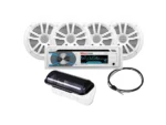 Boss Audio MCK508WB.64S Marine Stereo & 2 Pairs of 6.5" Speaker Kit - White