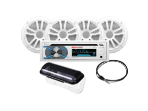 Boss Audio MCK508WB.64S Marine Stereo & 2 Pairs of 6.5" Speaker Kit - White