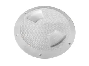 Sea-Dog Quarter-Turn Textured Deck Plate w/Internal Collar - White - 8"