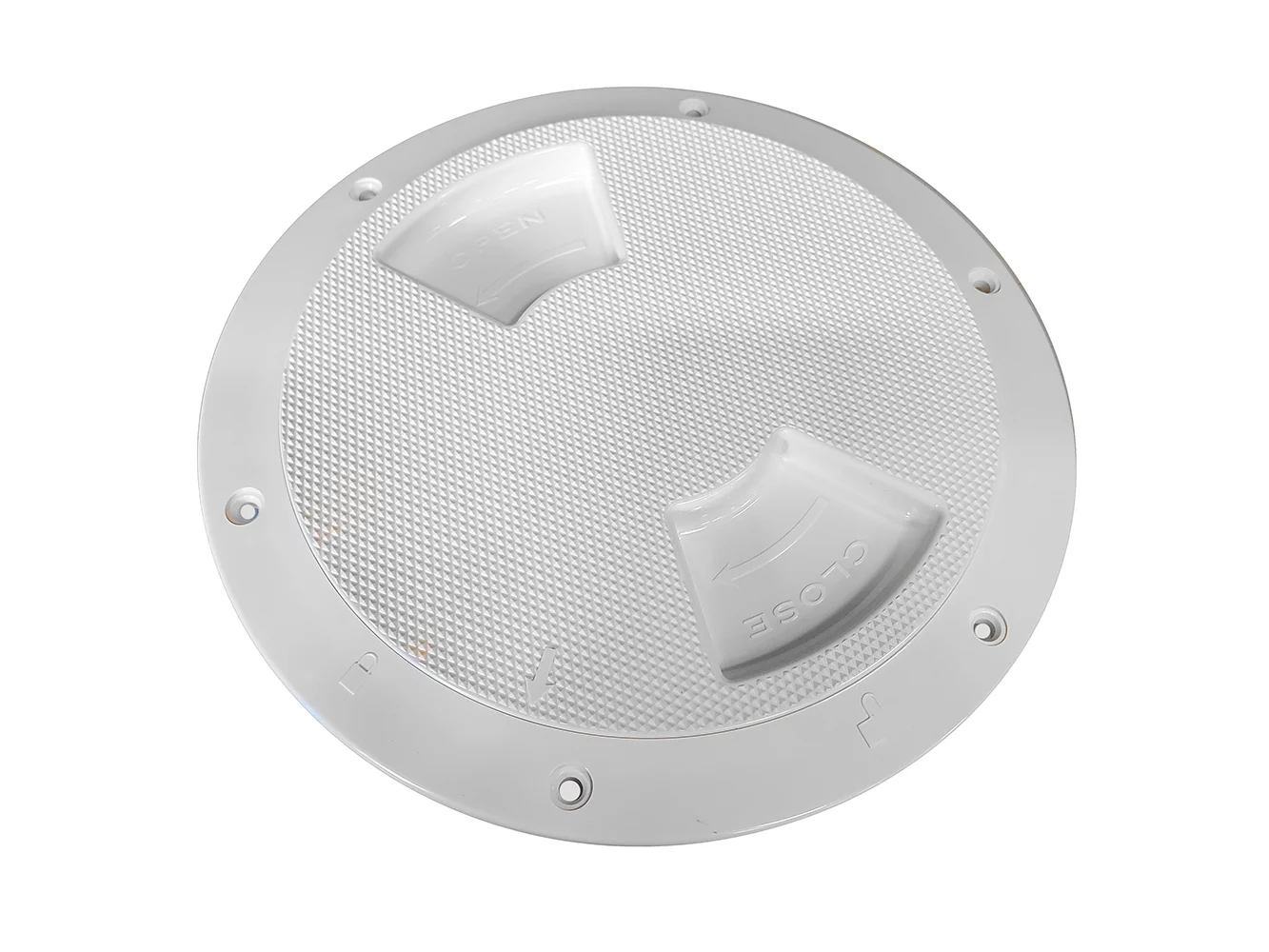 Sea-Dog Quarter-Turn Textured Deck Plate w/Internal Collar - White - 8"