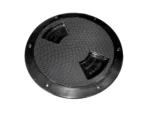 Sea-Dog Quarter-Turn Textured Deck Plate w/Internal Collar - Black - 8"