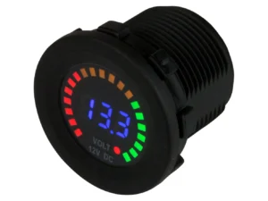 Sea-Dog Round Voltage Meter DC - 5V-15V w/Rainbow Dial
