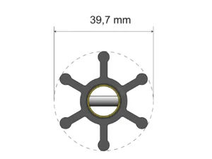 Albin Group Premium Impeller Kit - 39.7 x 12 x 19.2mm - 6 Blade - Pin Insert