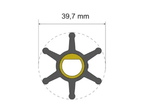 Albin Group Premium Impeller Kit - 39.7 x 12 x 19.2mm - 6 Blade - Single Flat Insert