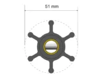 Albin Group Premium Impeller Kit - 51 x 22 x 12mm - 6 Blade - Pin Insert