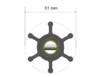Albin Group Premium Impeller Kit - 51 x 22 x 12.7mm - 6 Blade - Pin Insert