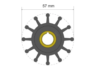 Albin Group Premium Impeller Kit 57 x 12.7 x 20mm - 12 Blade - Key Insert