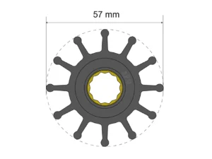 Albin Group Premium Impeller Kit 57 x 16 x 48.2mm - 12 Blade - Spline Insert