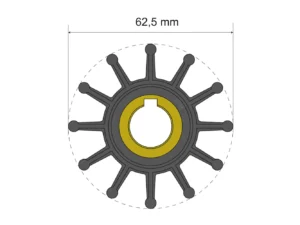 Albin Group Premium Impeller Kit 62.5 x 16 x 22.4mm - 12 Blade - Key Insert