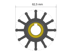 Albin Group Premium Impeller Kit 62.5 x 16 x 32mm - 12 Blade - Key Insert