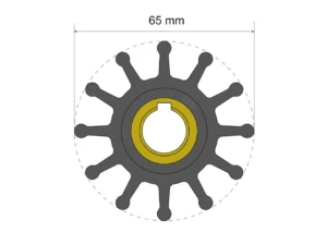 Albin Group Premium Impeller Kit 65 x 15.8 x 41.5mm - 12 Blade - Key Insert