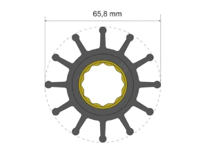 Albin Group Premium Impeller Kit 65.8 x 25 x 80mm - 12 Blade - Spline Insert