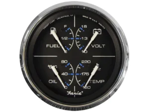 Faria Chesapeake Black 4" Multifunction Gauge