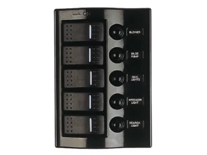 Sea-Dog Nylon Circuit Breaker Panel - 5 Circuit - Wave Style