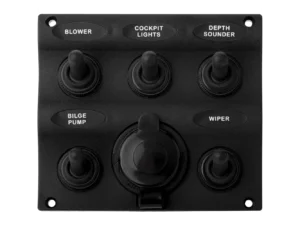 Sea-Dog Nylon Switch Panel - Water Resistant - 5 Toggles w/Power Socket