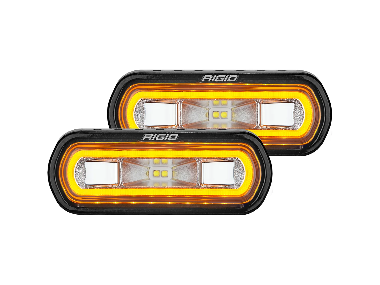 RIGID Industries SR-L Series Surface Mount Spreader Light - Black Housing - Amber Halo