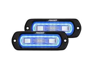 RIGID Industries SR-L Series Flush Mount Spreader Light - Black Housing - Blue Halo