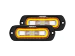 RIGID Industries SR-L Series Flush Mount Spreader Light - Black Housing - Amber Halo