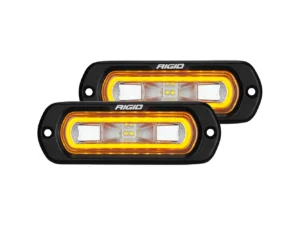 RIGID Industries SR-L Series Flush Mount Spreader Light - Black Housing - Amber Halo