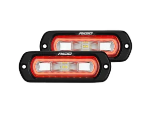 RIGID Industries SR-L Series Flush Mount Spreader Light - Black Housing - Red Halo