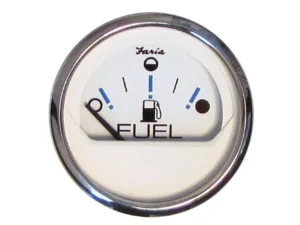 Faria Chesapeake White SS 2" Fuel Level Gauge - Metric (E-1/2-F)