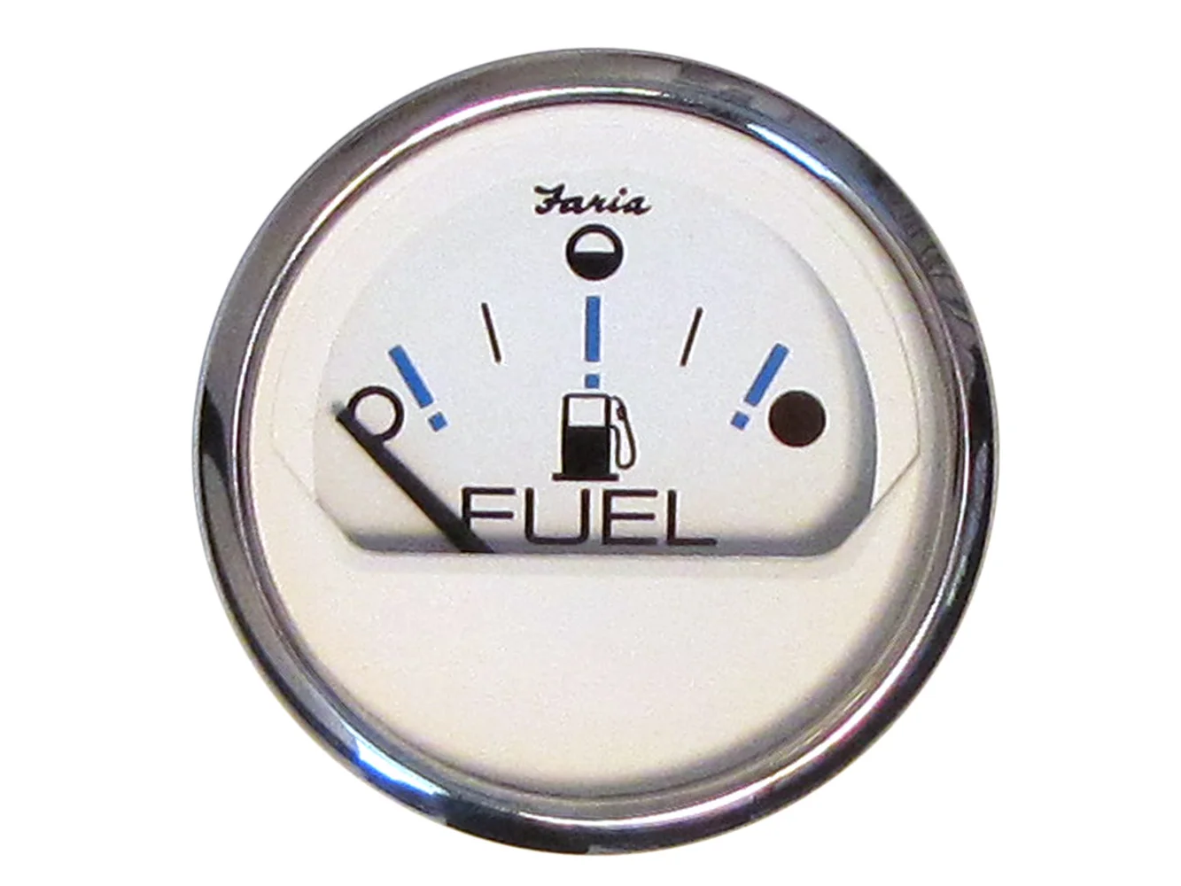 Faria Chesapeake White SS 2" Fuel Level Gauge - Metric (E-1/2-F)