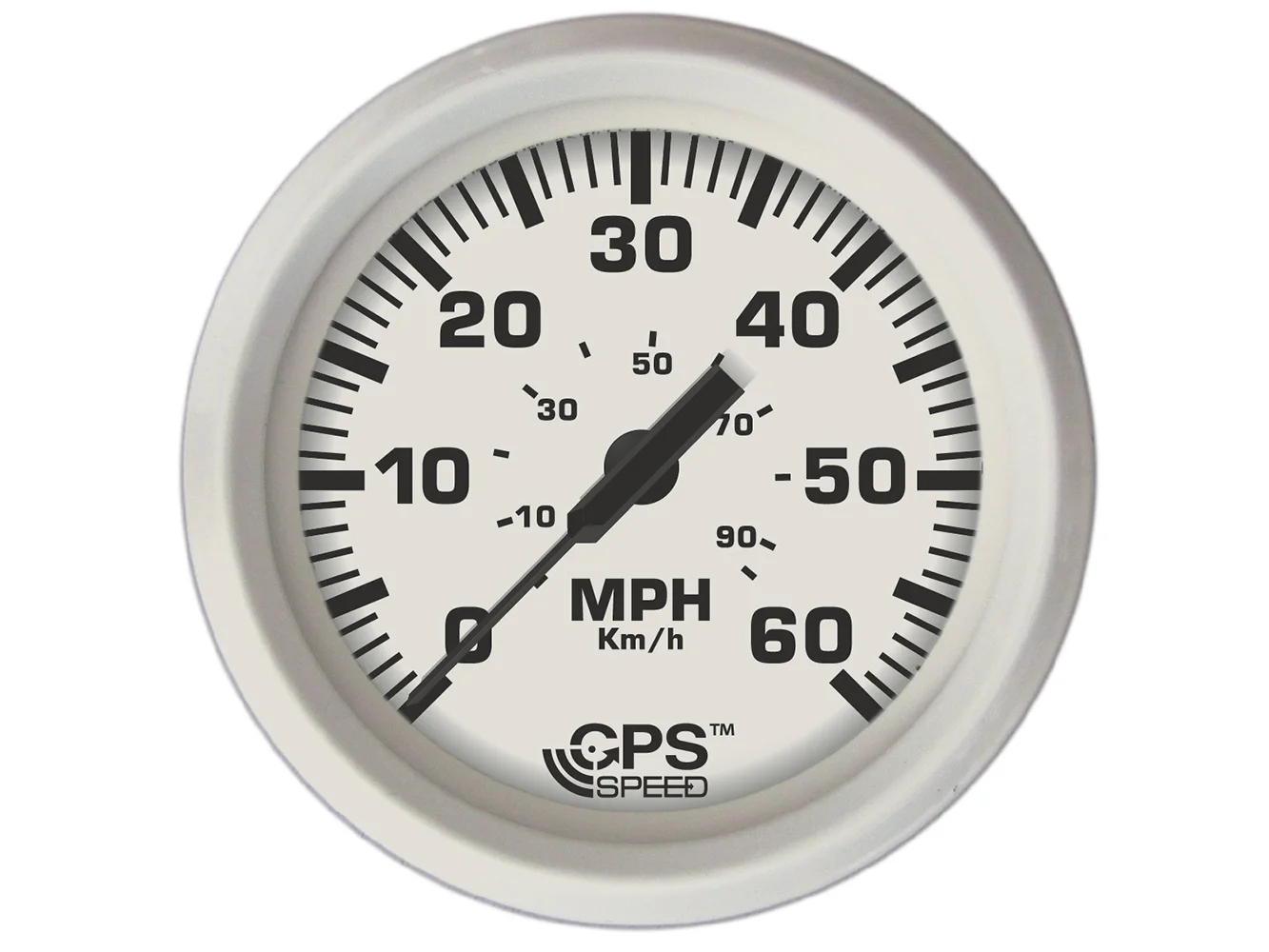 Faria Dress White 4" GPS Speedometer - 60 MPH