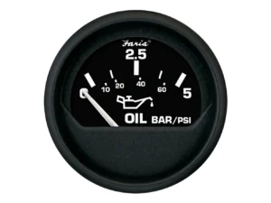 Faria Euro Black 2" Oil Pressure Gauge - Metric (5 Bar)