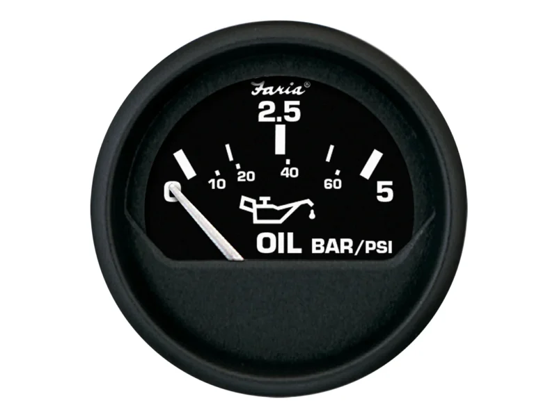 Faria Euro Black 2" Oil Pressure Gauge - Metric (5 Bar)