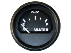 Faria Euro Black 2" Tank Level Gauge - Potable Water