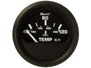Faria Euro Black 2" Water Temperature Gauge - Metric (40 to 120° C)