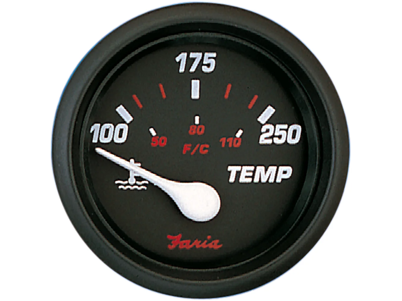 Faria Professional Red 2" Water Temp