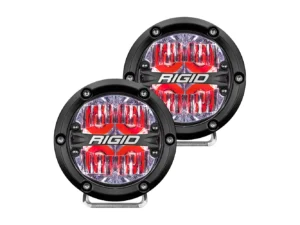 RIGID Industries 360-Series 4" LED Off-Road Fog Light Drive Beam w/Red Backlight - Black Housing