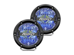 RIGID Industries 360-Series 4" LED Off-Road Fog Light Drive Beam w/Blue Backlight - Black Housing