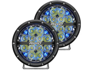 RIGID Industries 360-Series 6" LED Off-Road Fog Light Drive Beam w/Blue Backlight - Black Housing