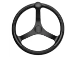 Schmitt Marine Primus Wheel 13.5" Black 3/4" Tapered Shaft w/Knob Finger Grips - Black Powder Coat