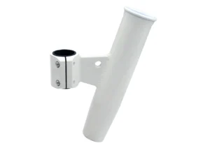 C.E. Smith Aluminum Vertical Clamp-On Rod Holder 1-2/3" OD White Powdercoat w/Sleeve