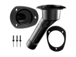 Mate Series Plastic Rod & Cup Holder 30° Closed w/Oval Top f/Kayaks - Black