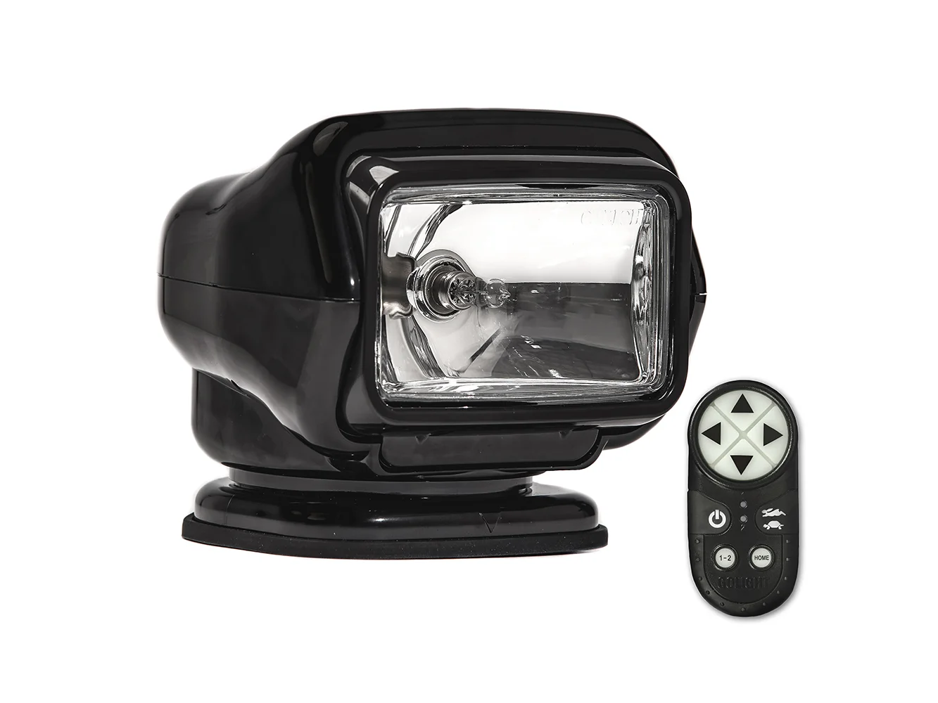 Golight Stryker ST Series Permanent Mount Black Halogen w/Wireless Handheld Remote