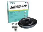 TACO SuproFlex Rub Rail Kit - Black w/Flex Chrome Insert - 2"H x 1.2"W x 80'L