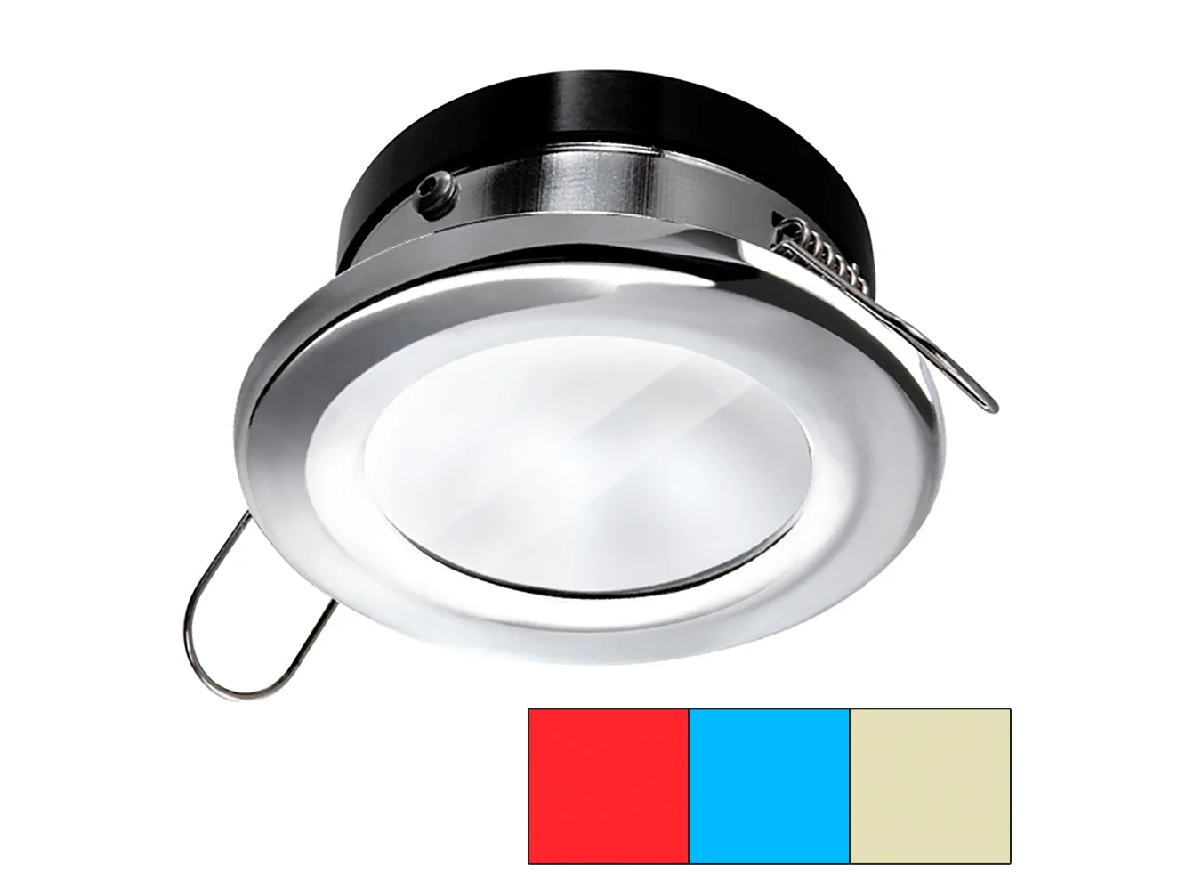 i2Systems Apeiron A1120 Spring Mount Light - Round - Red, Warm White & Blue - Polished Chrome