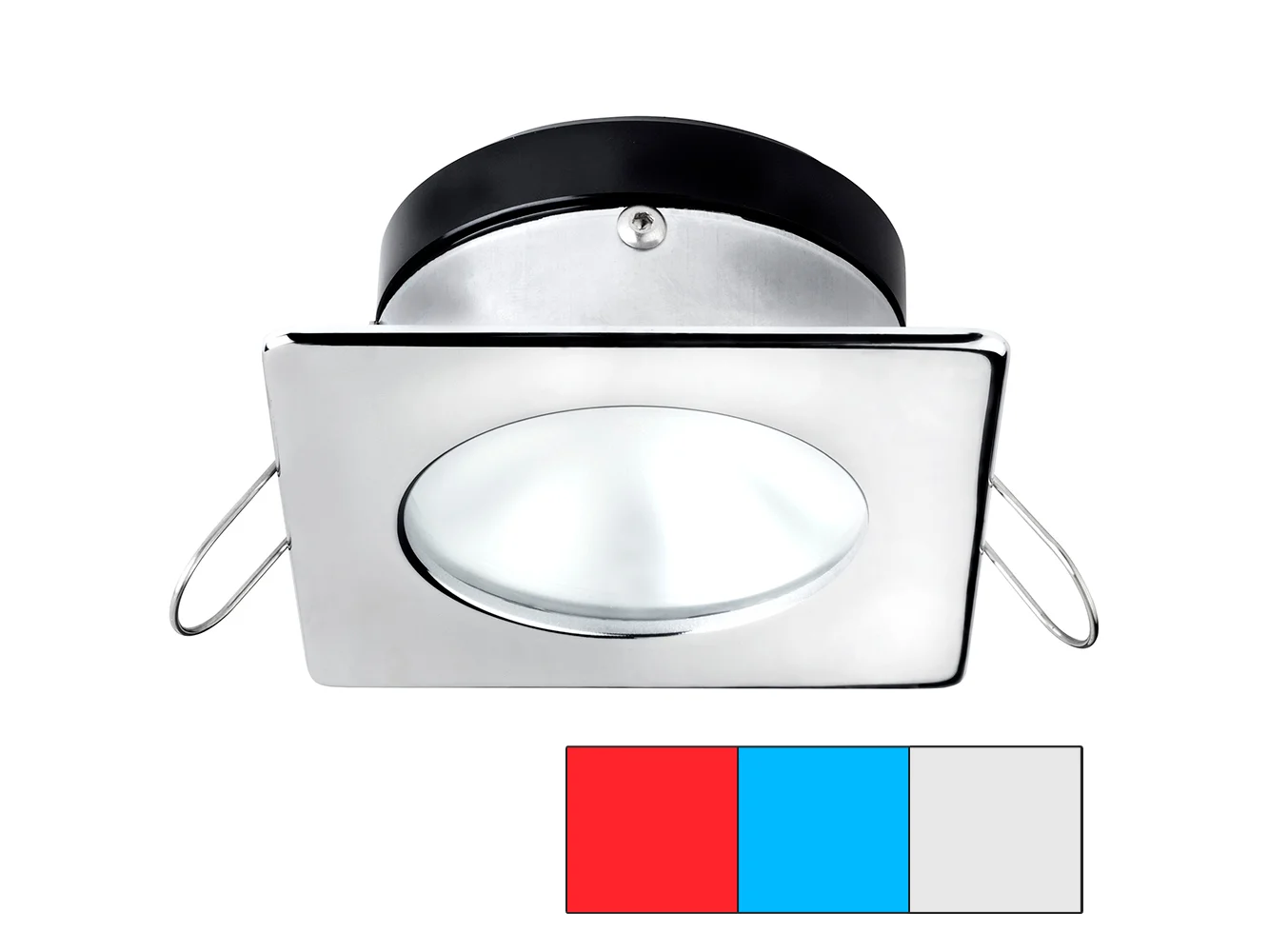 i2Systems Apeiron A1120 Spring Mount Light - Square/Round - Red, Cool White & Blue - Polished Chrome