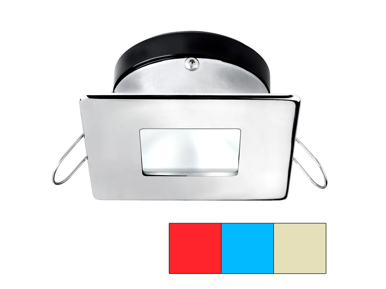 i2Systems Apeiron A1120 Spring Mount Light - Square/Square - Red, Warm White & Blue - Polished Chrome